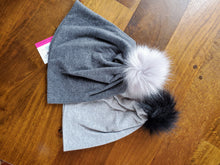 Load image into Gallery viewer, Heather Grey Stretch Knit Pom Pom Hat
