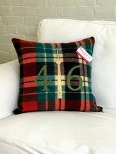 Load image into Gallery viewer, Christmasy plaid with green numbers and cream CN Tower
