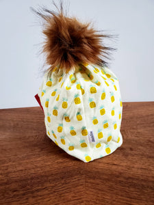 Pineapples Stretch Knit Pom Pom Hat