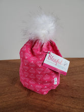 Load image into Gallery viewer, Pink Diamonds Stretch Knit Pom Pom Hat
