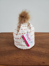 Load image into Gallery viewer, Modern brown triangles Stretch Knit Pom Pom Hat
