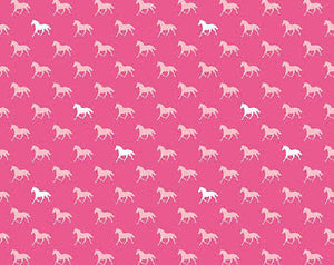Pink Horses Stretch Knit Pom Pom Hat